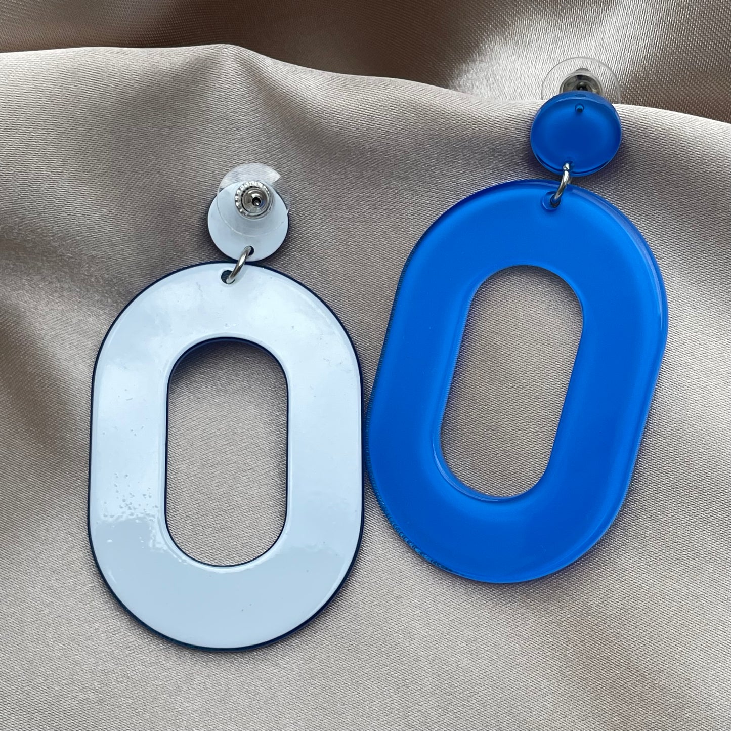 Boucles d'Oreilles Acrylique Bleu
