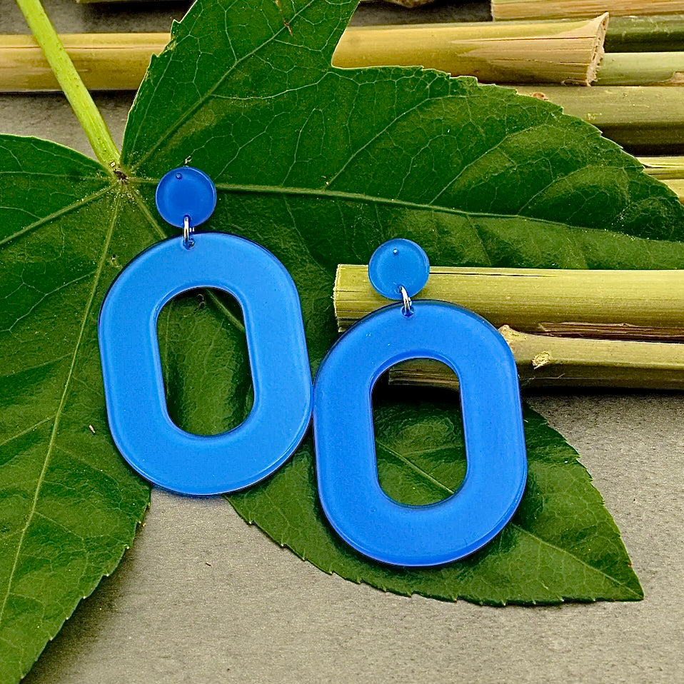 Boucles d'Oreilles Acrylique Bleu