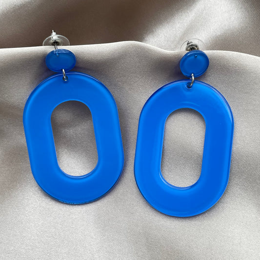 Boucles d'Oreilles Acrylique Bleu