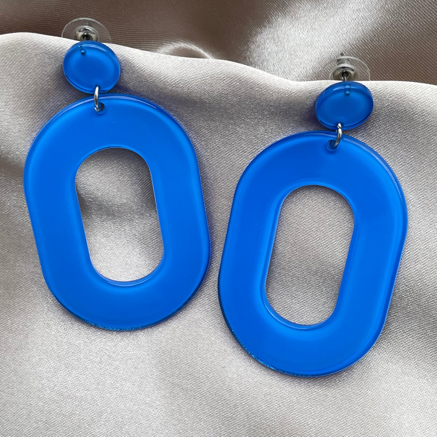 Boucles d'Oreilles Acrylique Bleu